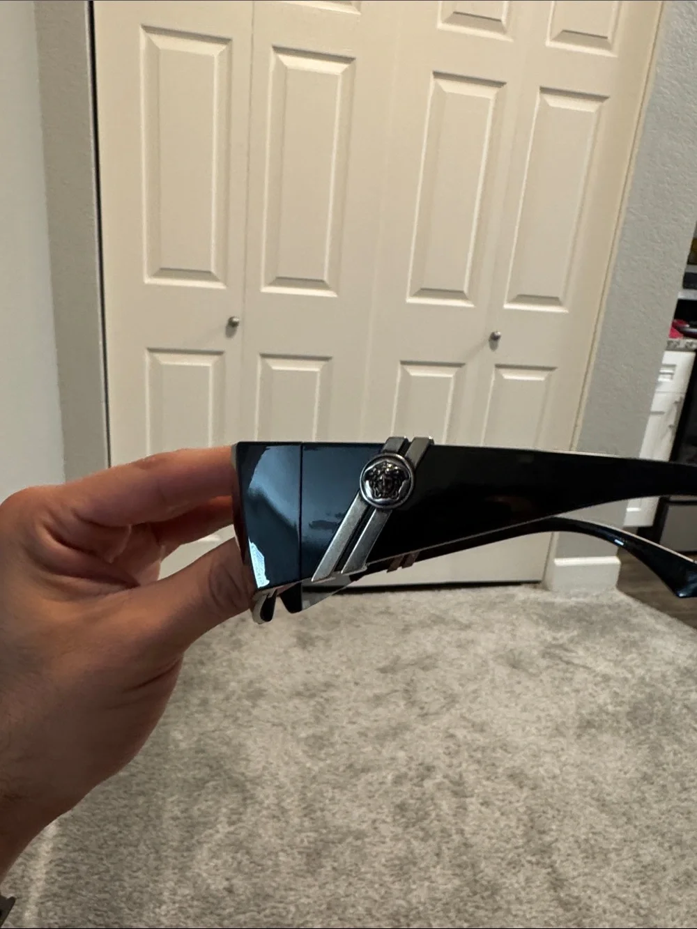 Versace Black Shield Visor Sunglasses